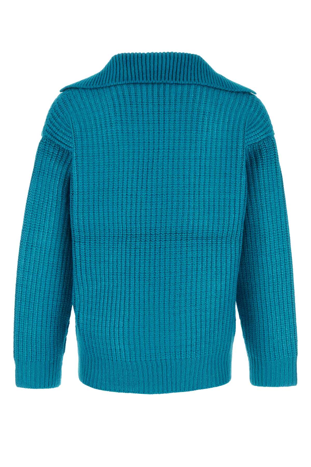 Shop Valentino Turquoise Silk Blend Sweater In Skyblue