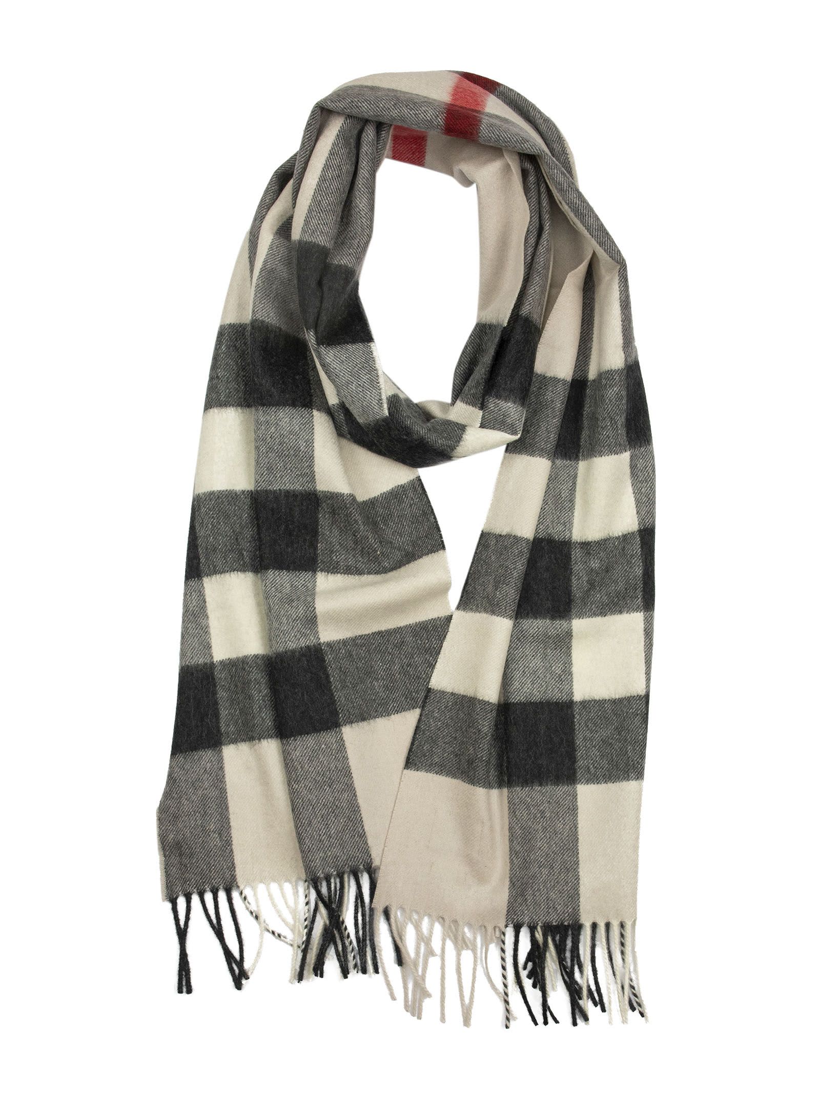 burberry check cashmere scarf