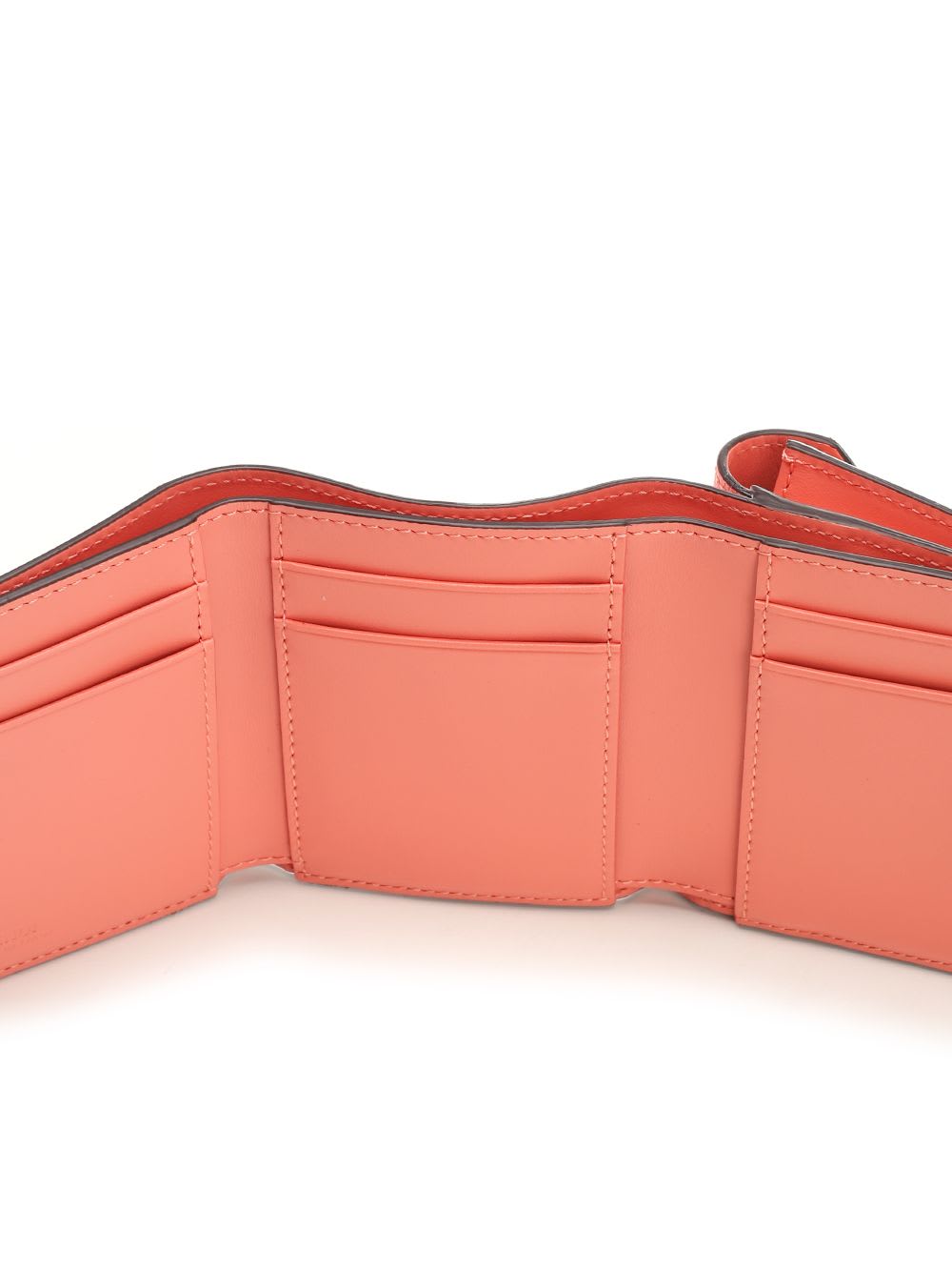 Shop Fendi Ff Diamonds Tri-fold Wallet In Rose