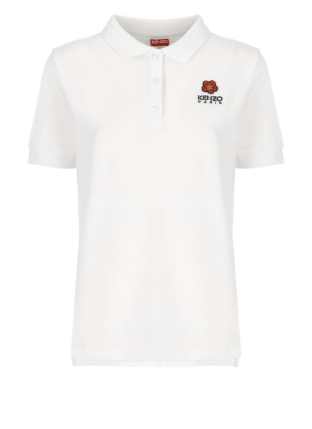Shop Kenzo Boke Flower Three-buttons Polo Shirt In White