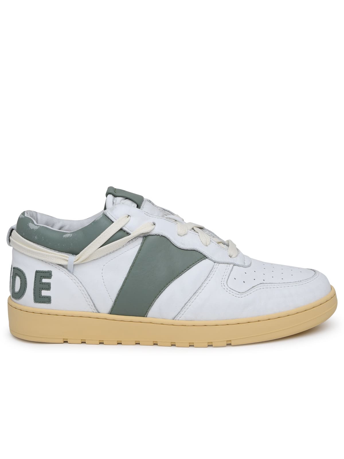 RHUDE WHITE LEATHER RECHESS SNEAKERS