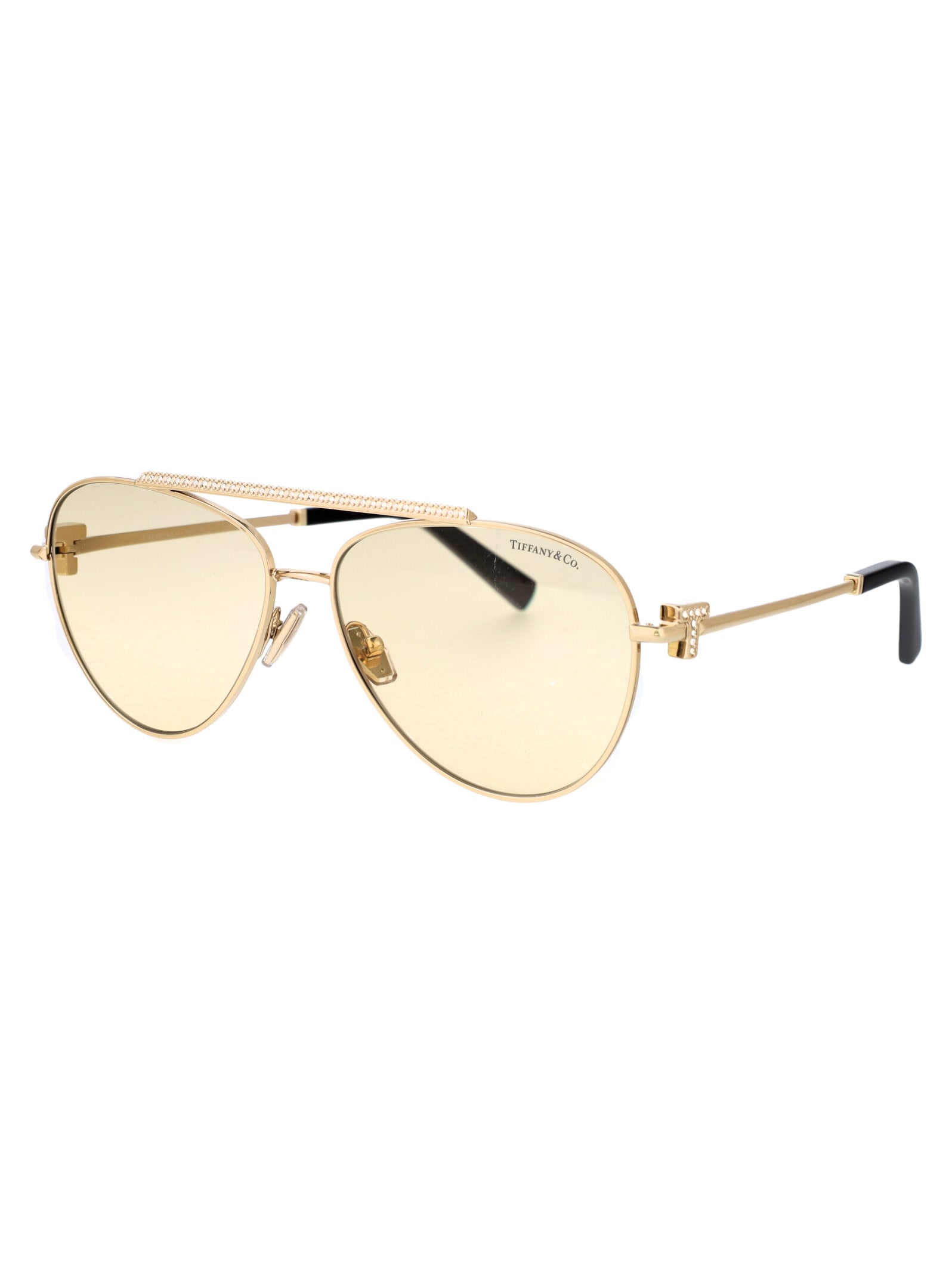 Shop Tiffany &amp; Co. 0tf3101b Sunglasses In 6210m4 Pale Gold