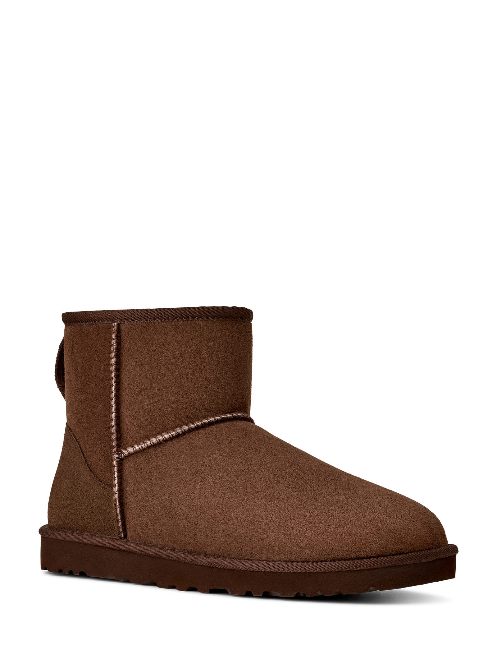 Ugg Mini Round Toe Stitched Ankle Boots In Brown