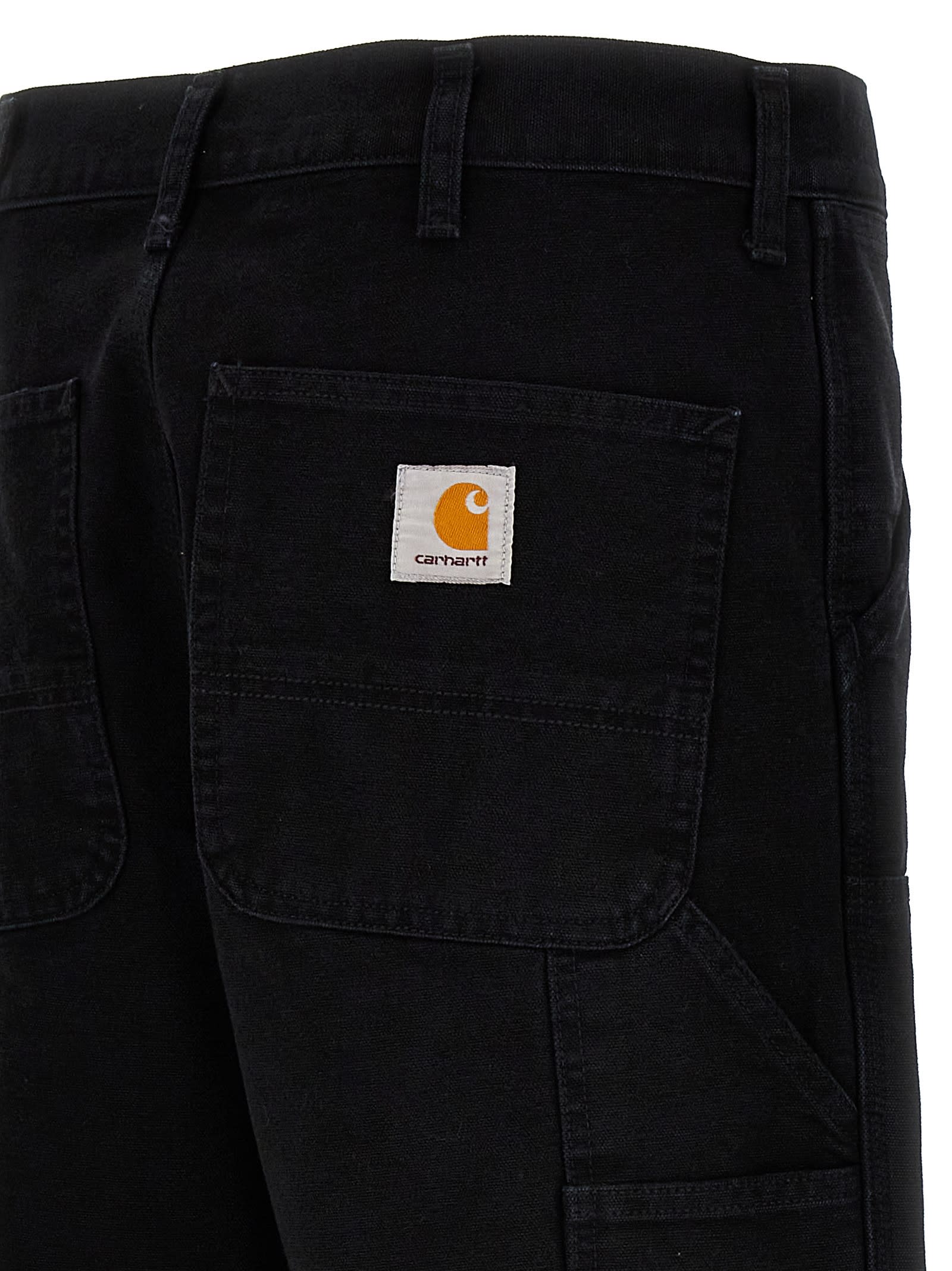 Shop Carhartt Double Knee Pants In Black