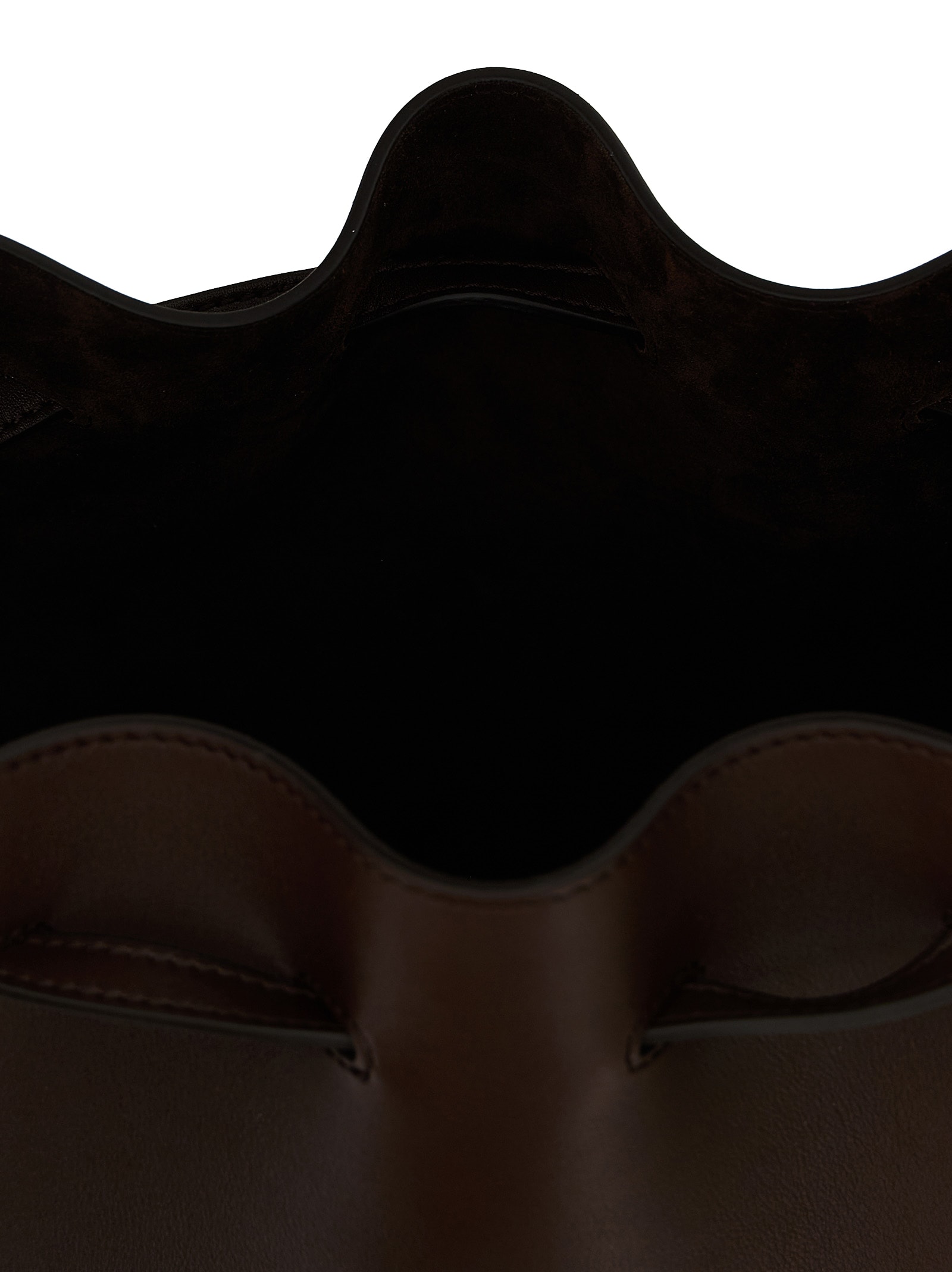 Valentino Garavani Chocolate Leather Vlogo Signature Bucket Bag In Brown