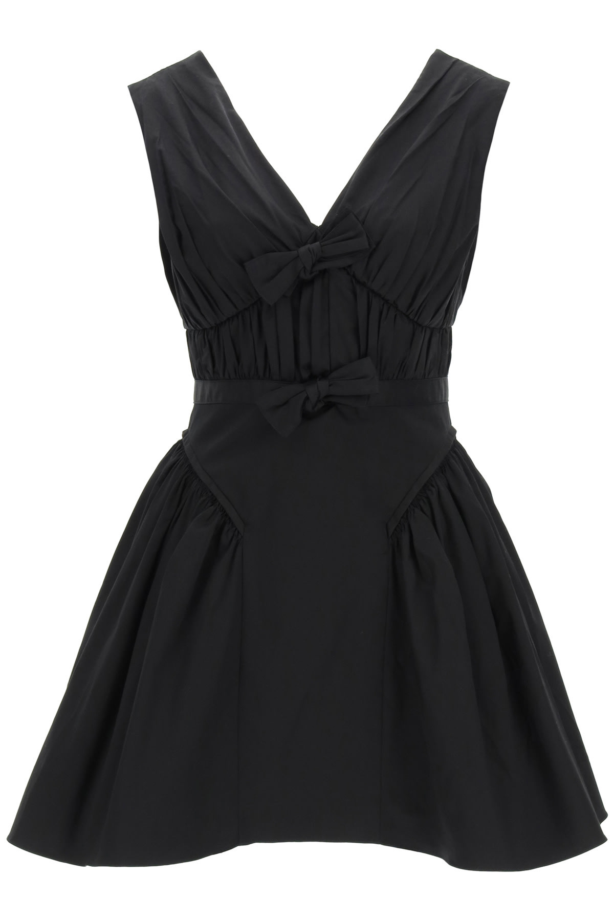 self-portrait Ruched Mini Dress With Bows