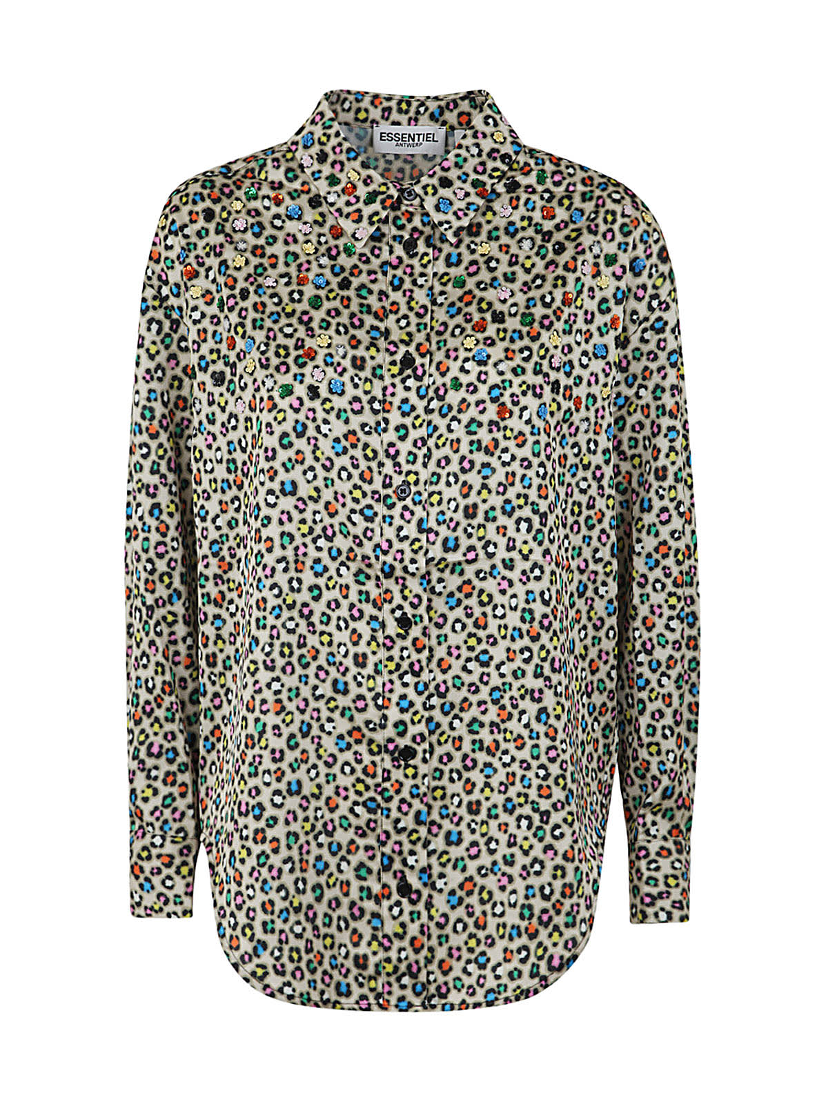 Essentiel Antwerp Dru Oversized Shirt With Embo In Off White