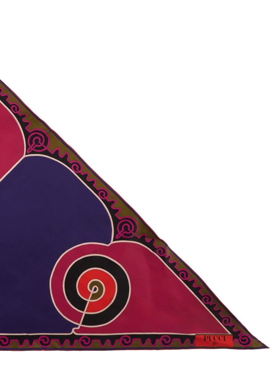 Pucci Triangle Scarf Featuring Bold Pattern In Multi