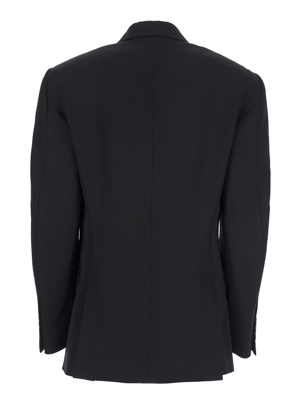 Phoebe Philo Black Double-breasted Jacket With Peak Revers In Wool Woman In Black