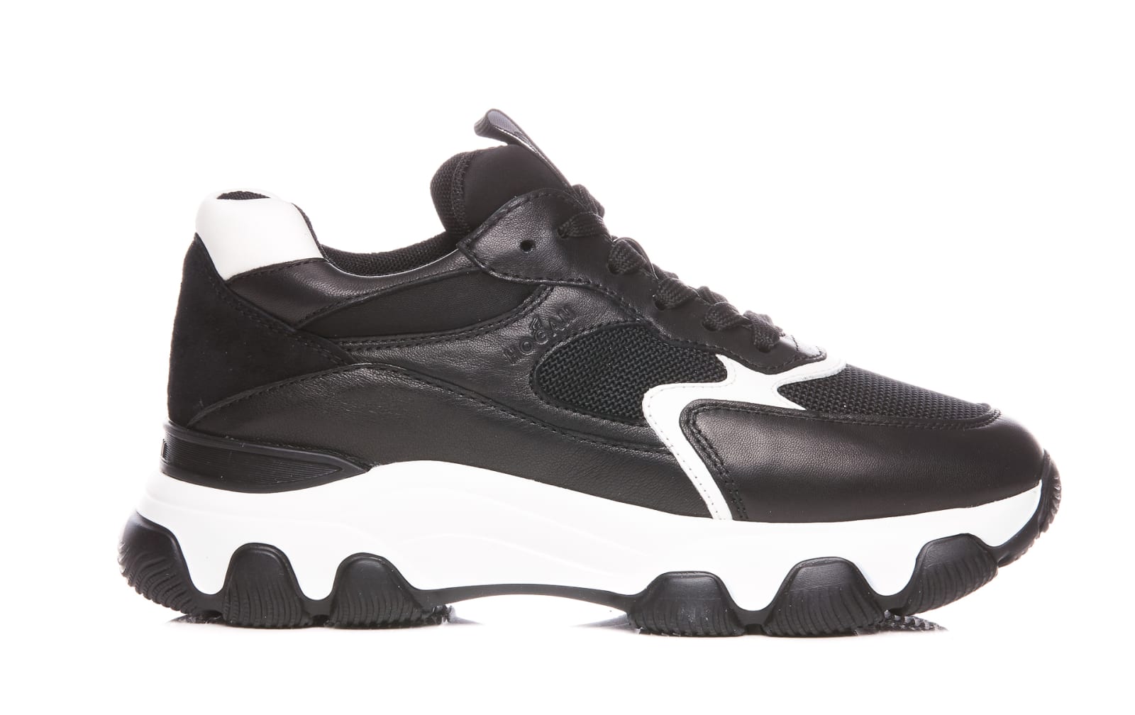 Hogan Black Fabric Hyperactive Sneakers In Black