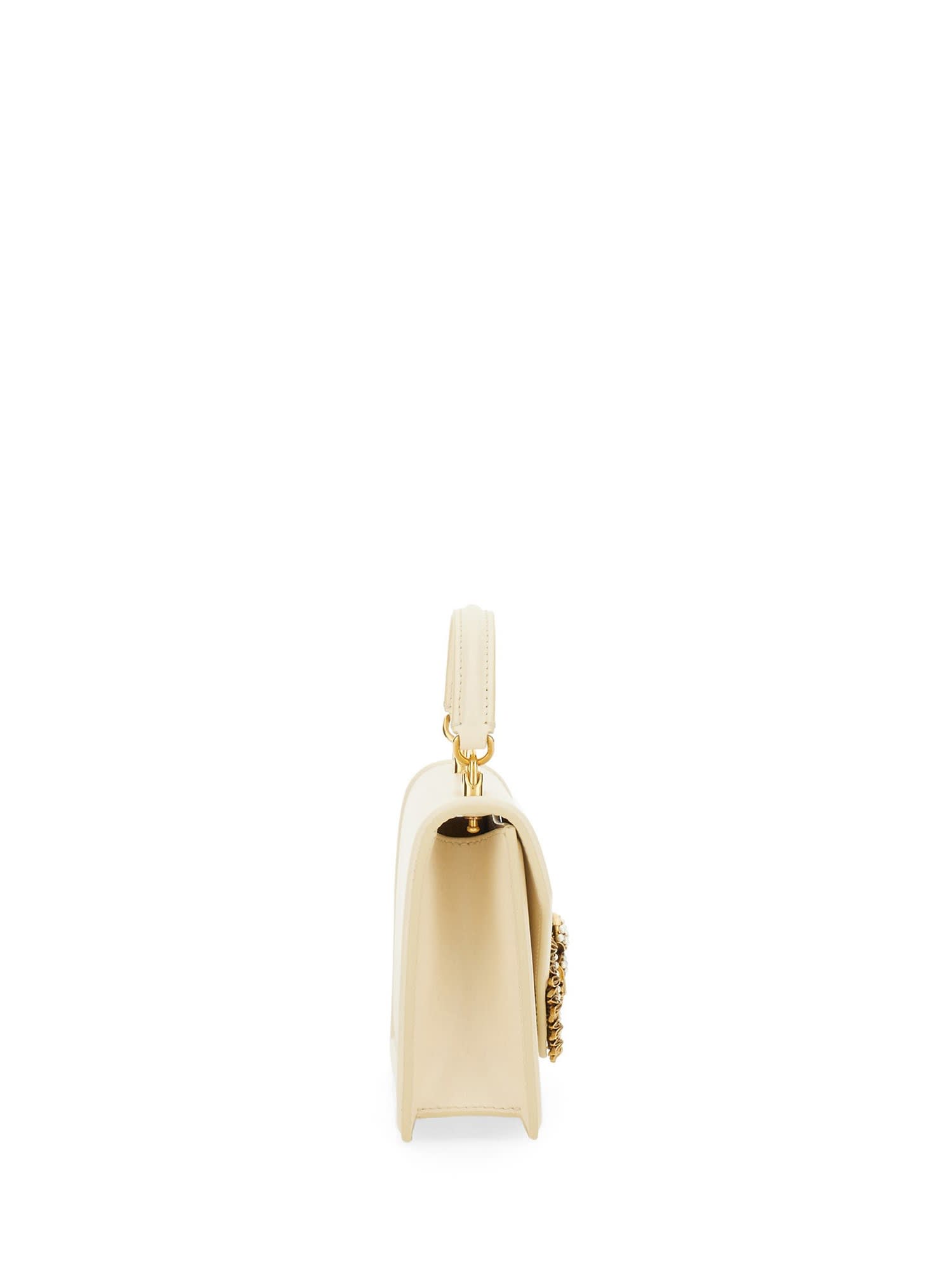 Dolce & Gabbana Small Devotion Top Handle Bag In Butter