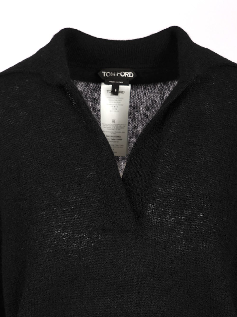 Tom Ford Cashmere And Silk Polo Shirt In Black
