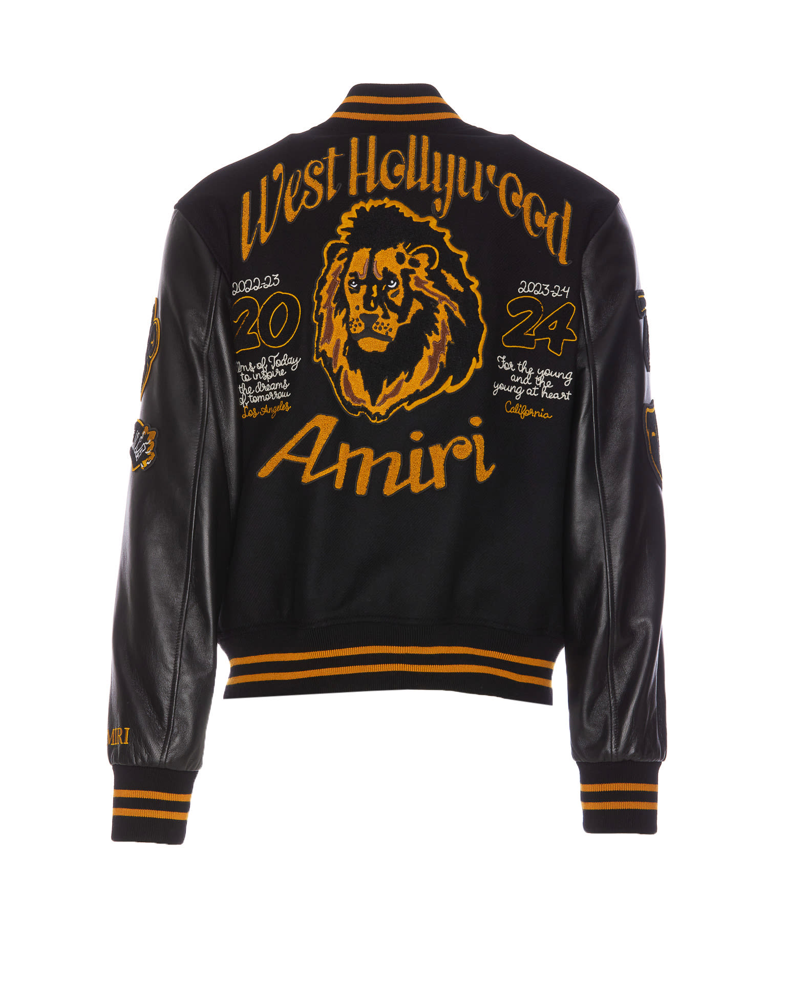 Shop Amiri Lion Varsity Jacket In Black