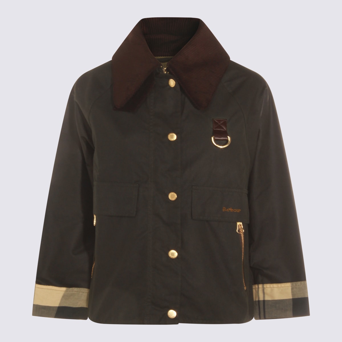 Barbour Green Cotton Casual Jacket In Brown