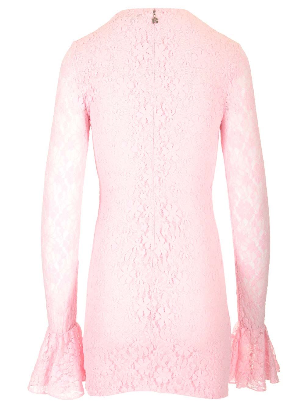 Rotate Birger Christensen Rotate Sunday Floral Lace Mini Dress In Rose