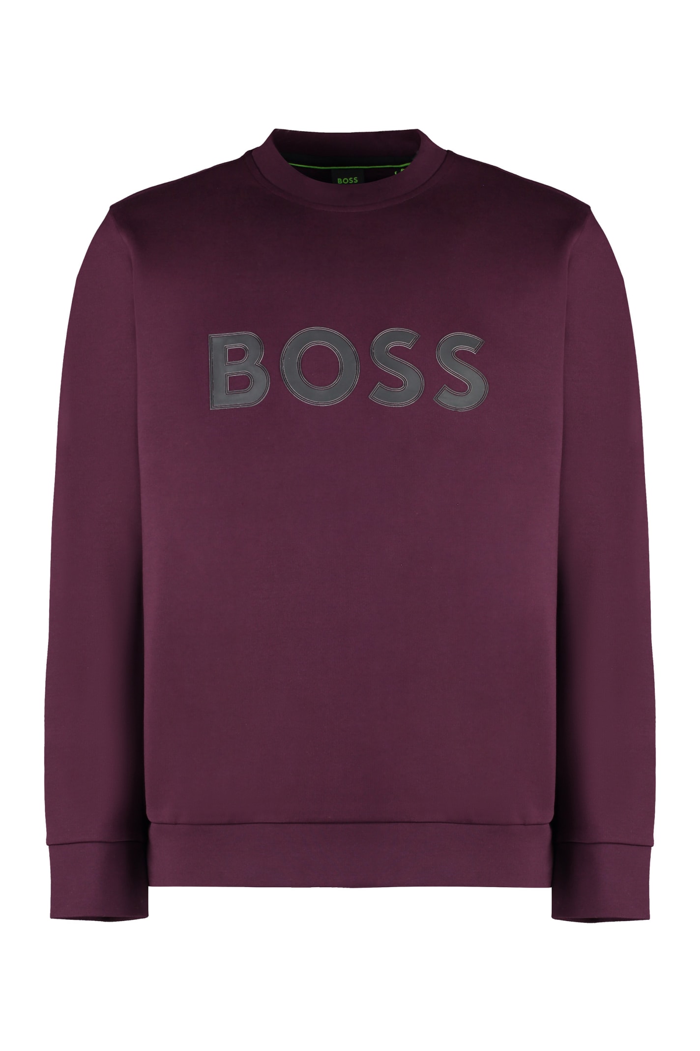 Shop Hugo Boss Logo Sweatshirt In Purple