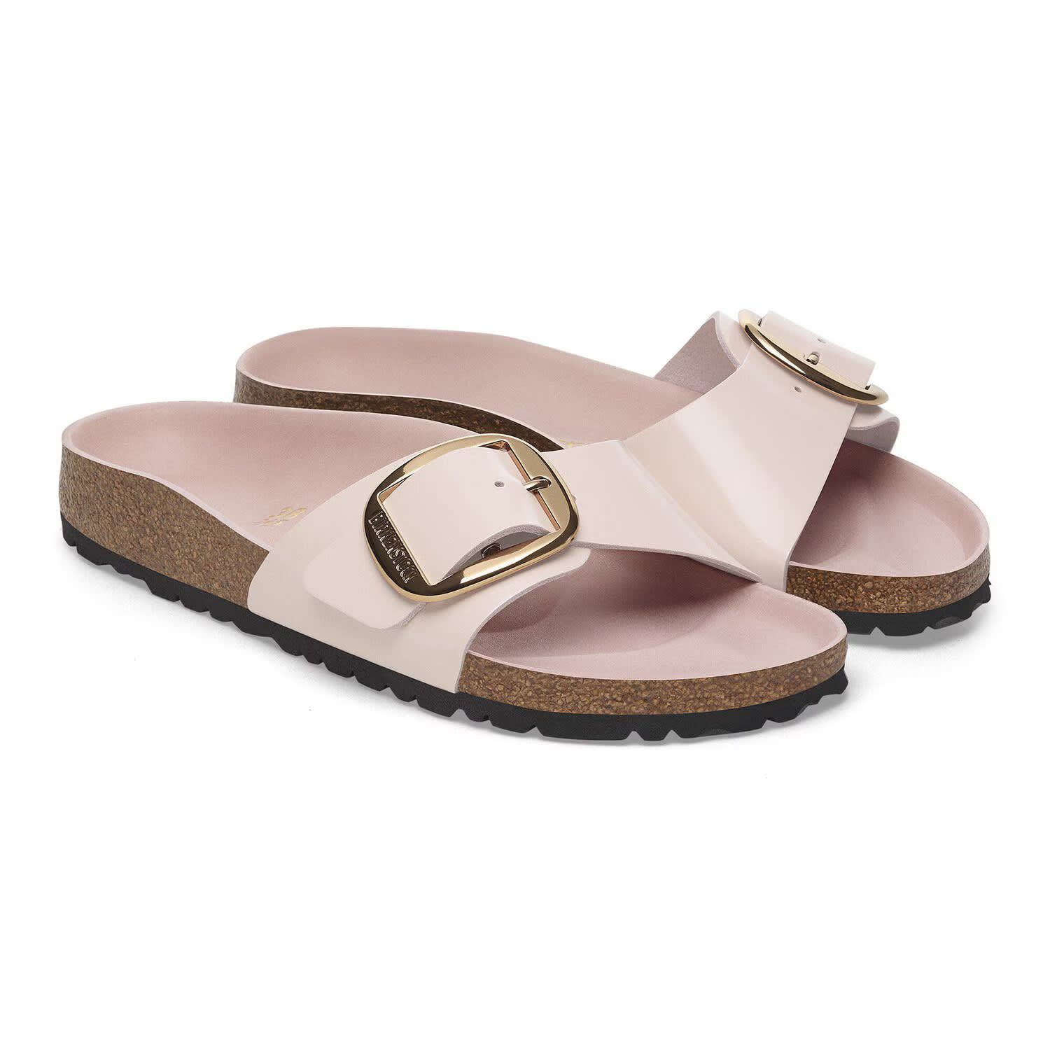 Birkenstock Madrid Big Buckle High Shine Sandals Light Rose In Light Rose