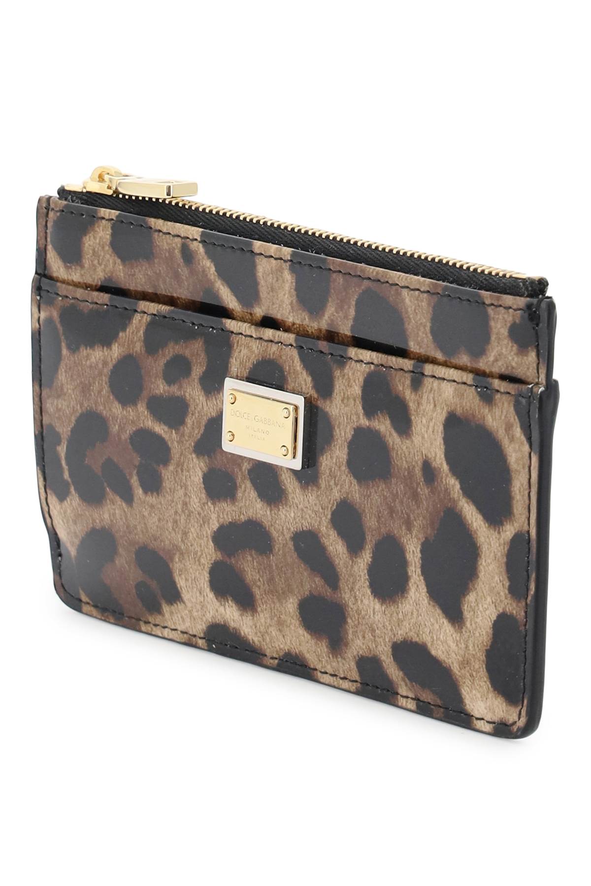 Shop Dolce & Gabbana Leopard Print Leather Medium Cardholder In Animalier