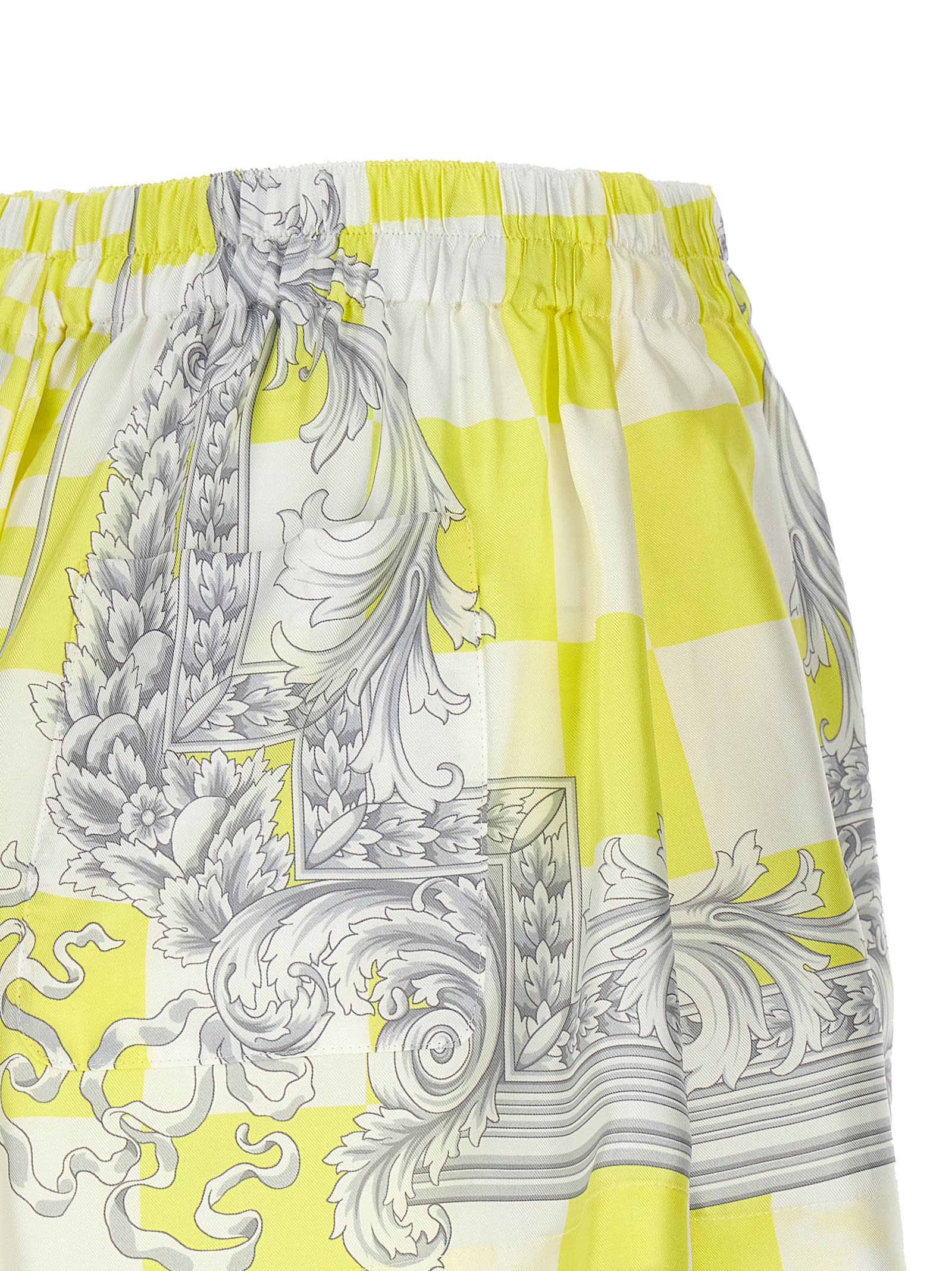 Shop Versace Medusa Contrasto Shorts In Yellow