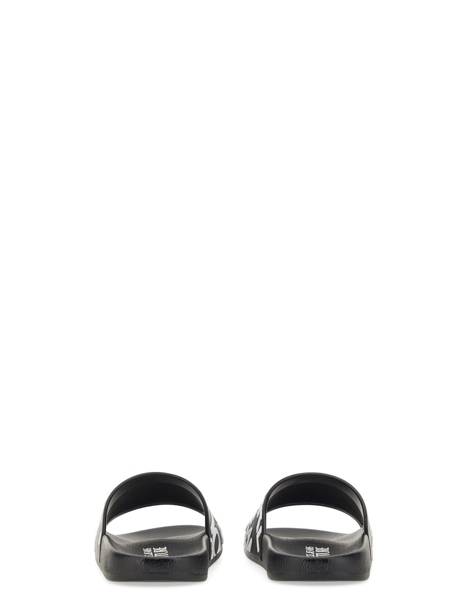 Shop Versace Jeans Couture Slide Sandal In Black