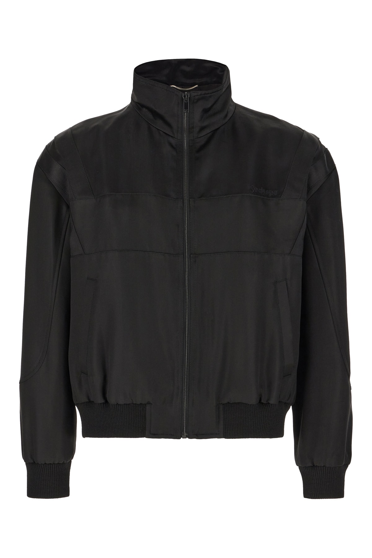 Saint Laurent Black Viscose Blend Bomber Jacket