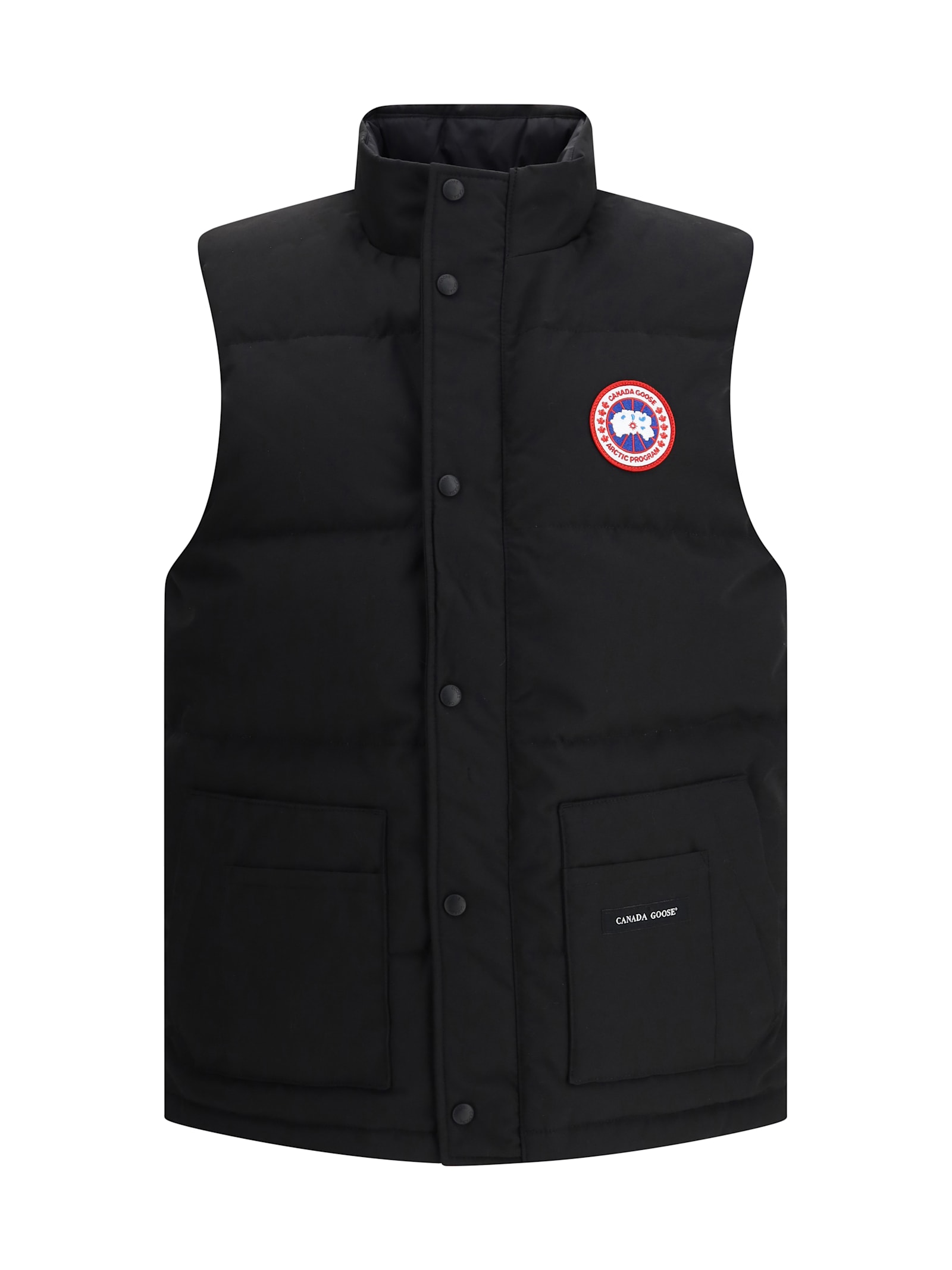 Canada Goose Charcoal Polyester Blend Freestyle Sleeveless Down Jacket In Black