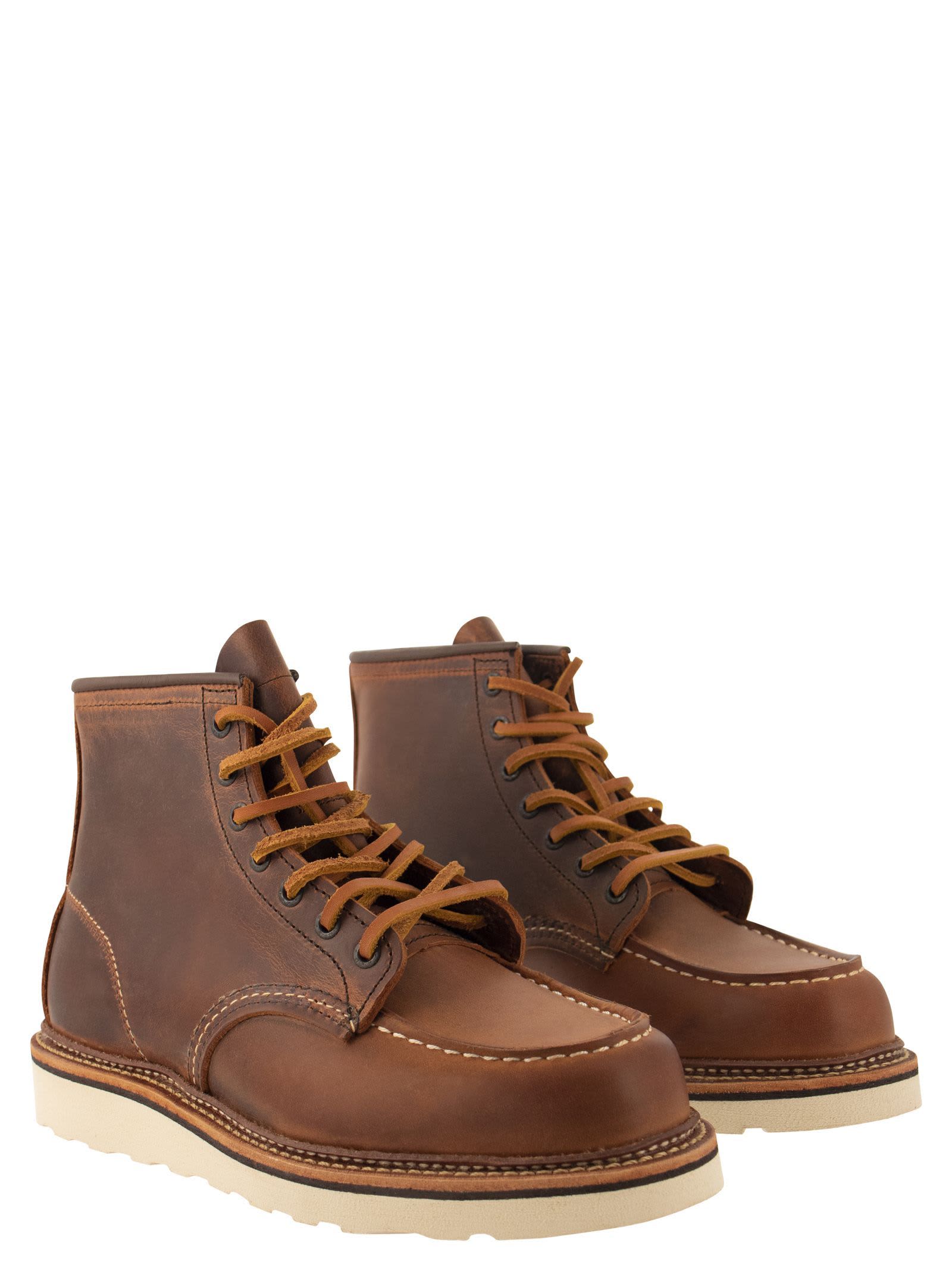 Red Wing Classic Moc Rough And Tough Leather Boot In Brown