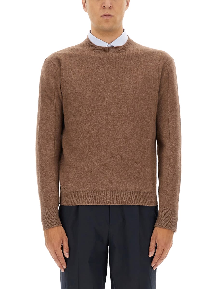 Zegna Wool And Cashmere Sweater In Brown