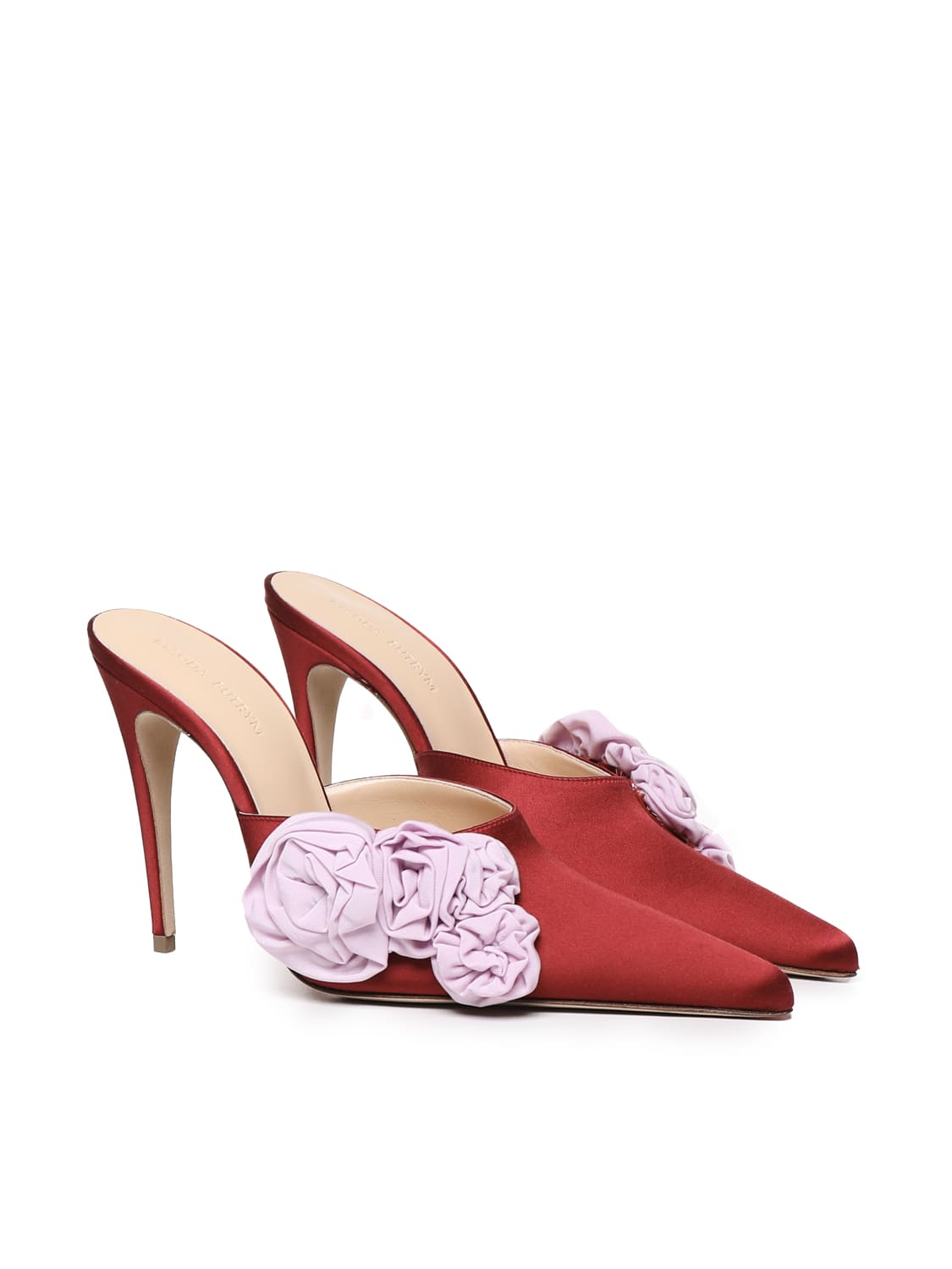 Shop Magda Butrym Mules With Flowers In Red