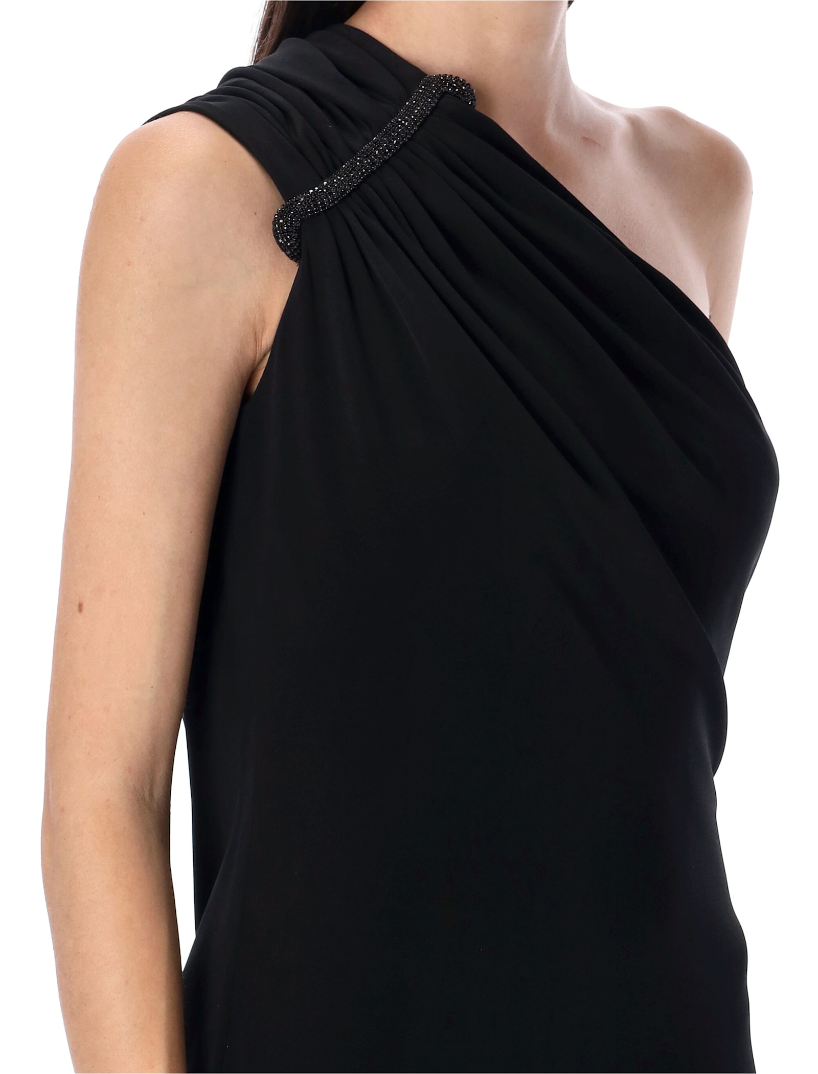 Tom Ford One-shoulder Crystal Embellished Cocktail Dress In Black