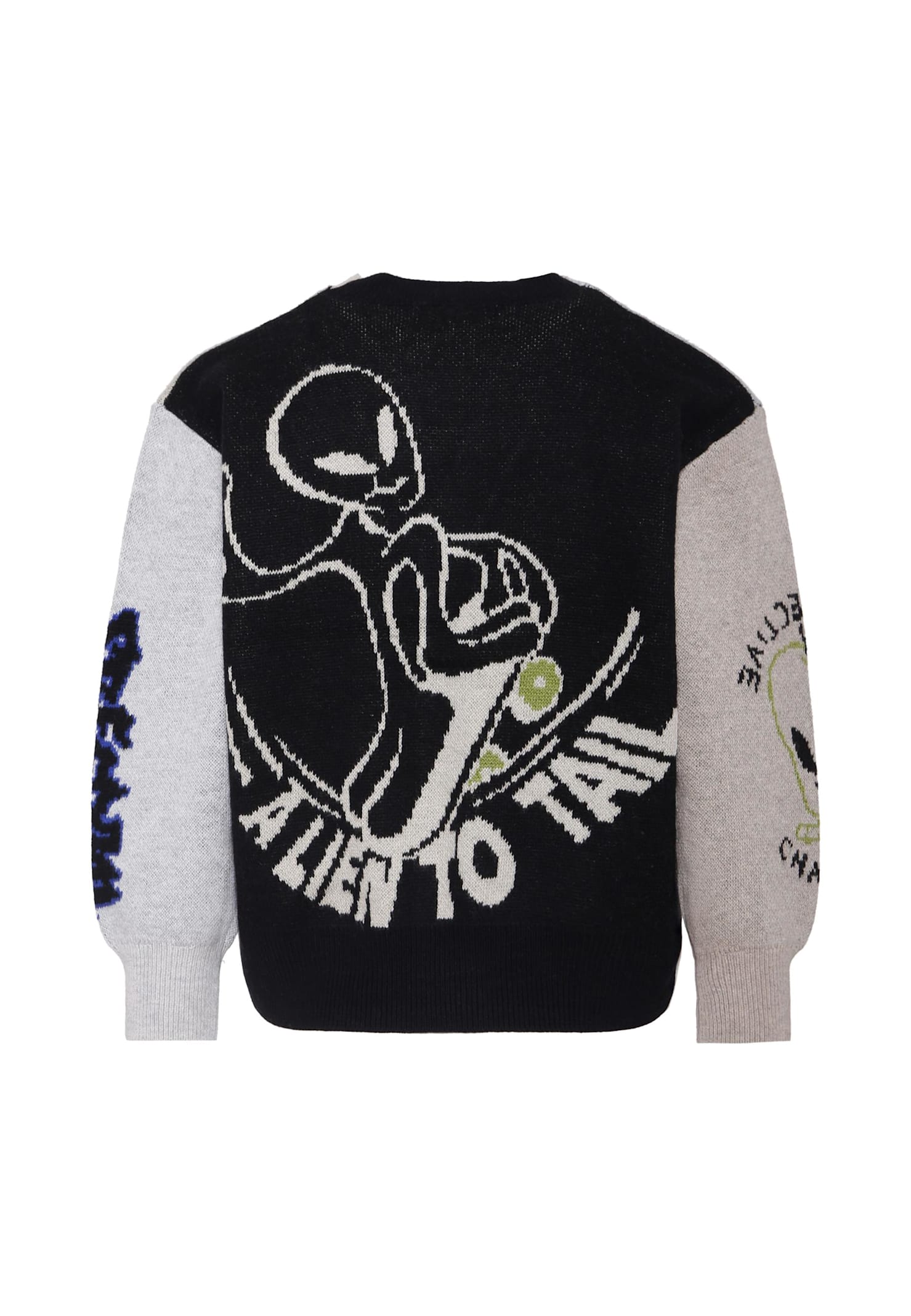 Molo Multicolor Cardigan For Boy With Alien In Blue