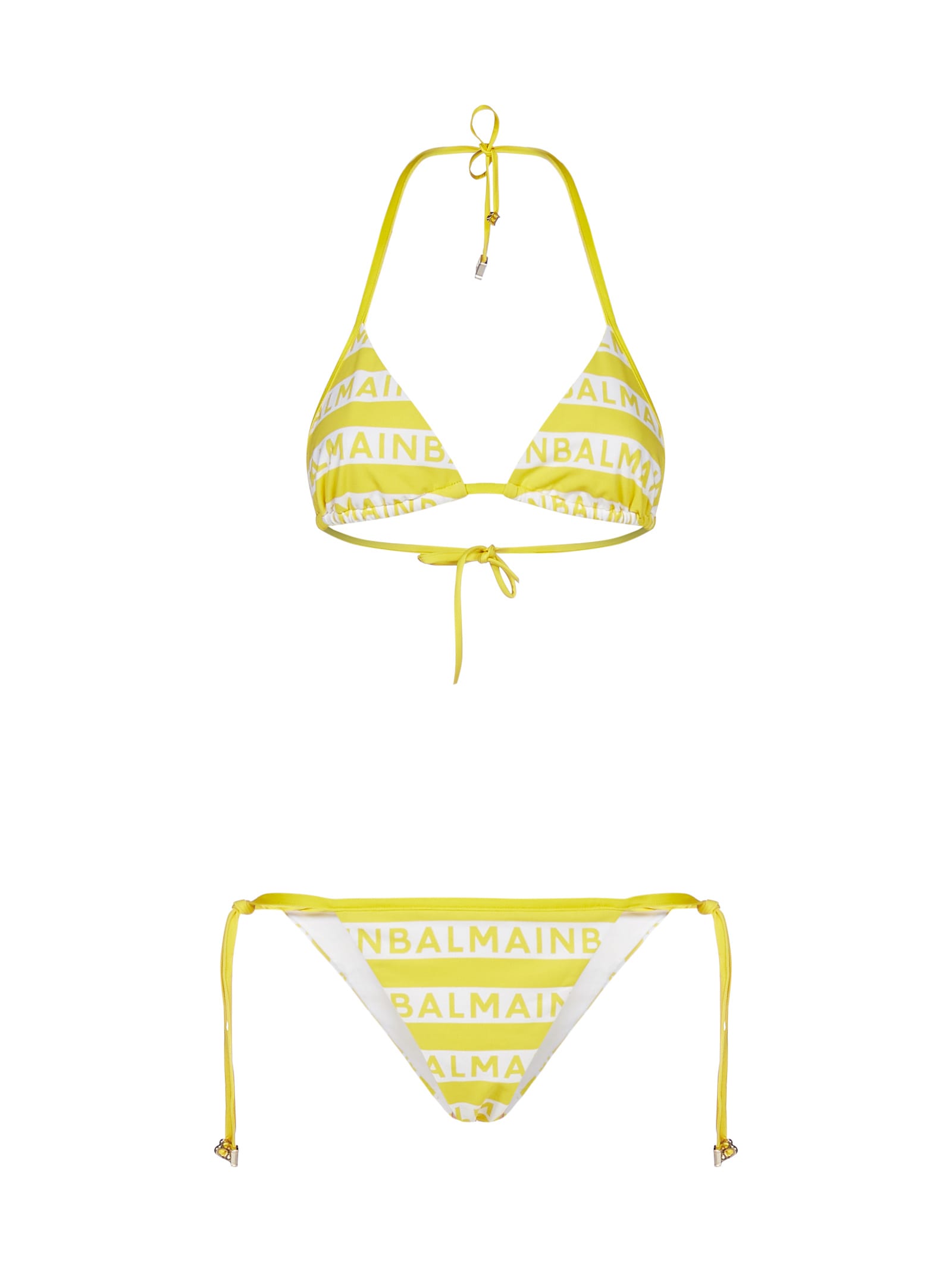 Balmain Swimwear In Yellow White