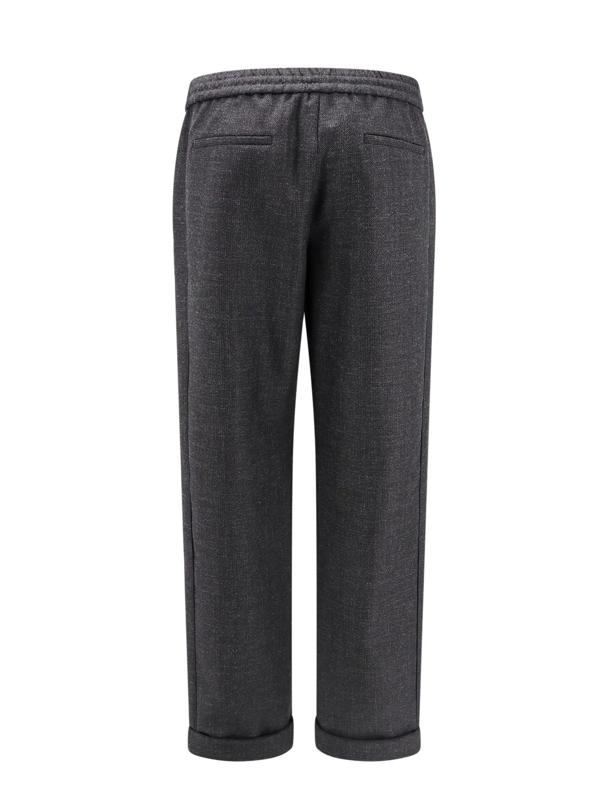 Valentino Men Virgin Wool Trouser With Fold At The Bottom In Grey