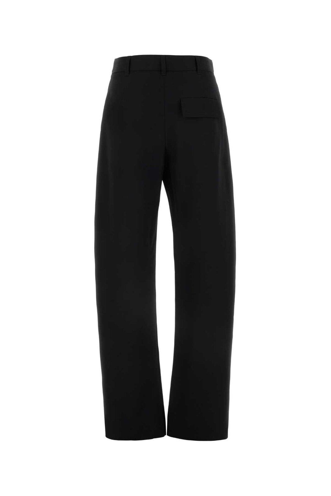 Bottega Veneta Pleated Cotton-twill Wide-leg Pants In Black