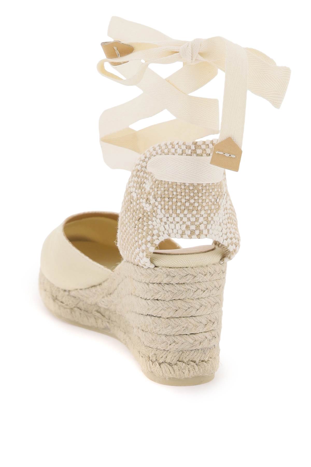 Castaã±er Carina Wedge Sandals In Neutral