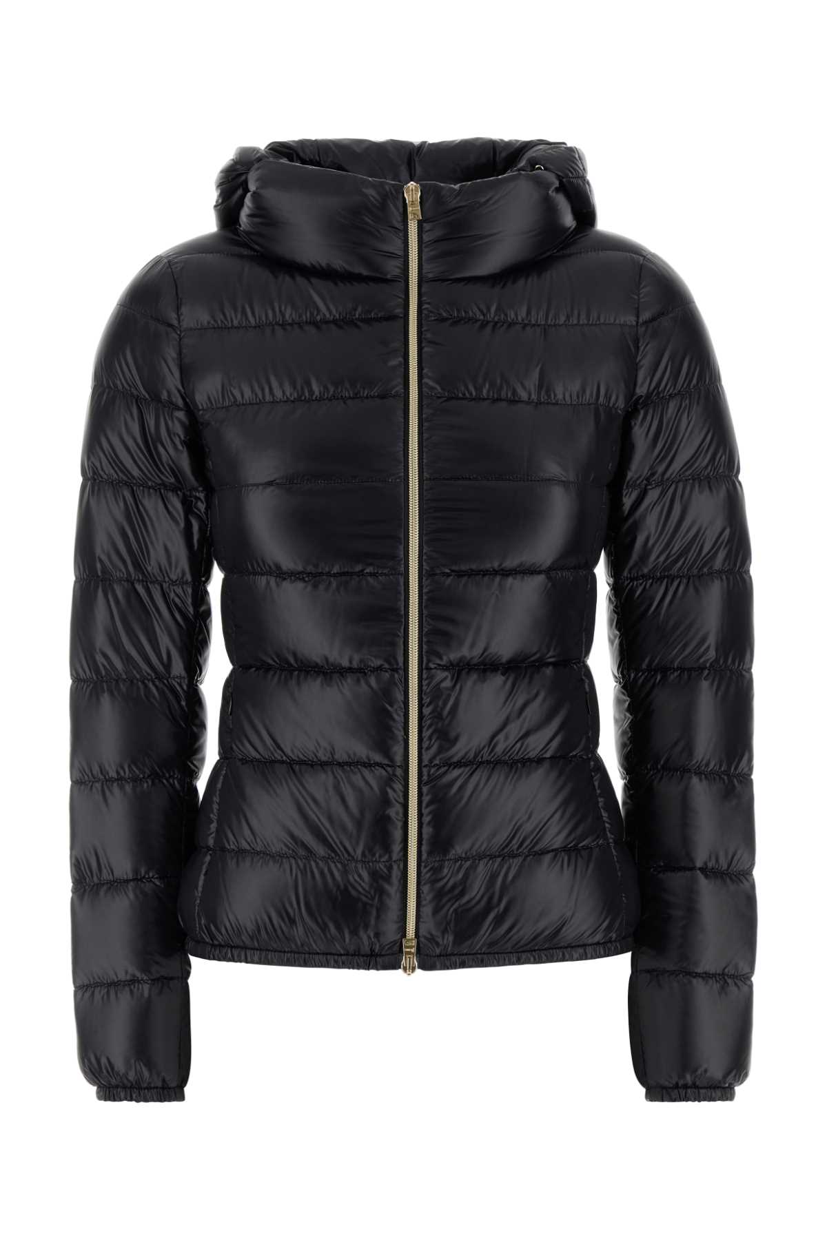 Herno Hooded Padded Quilted Down Jacket In Black