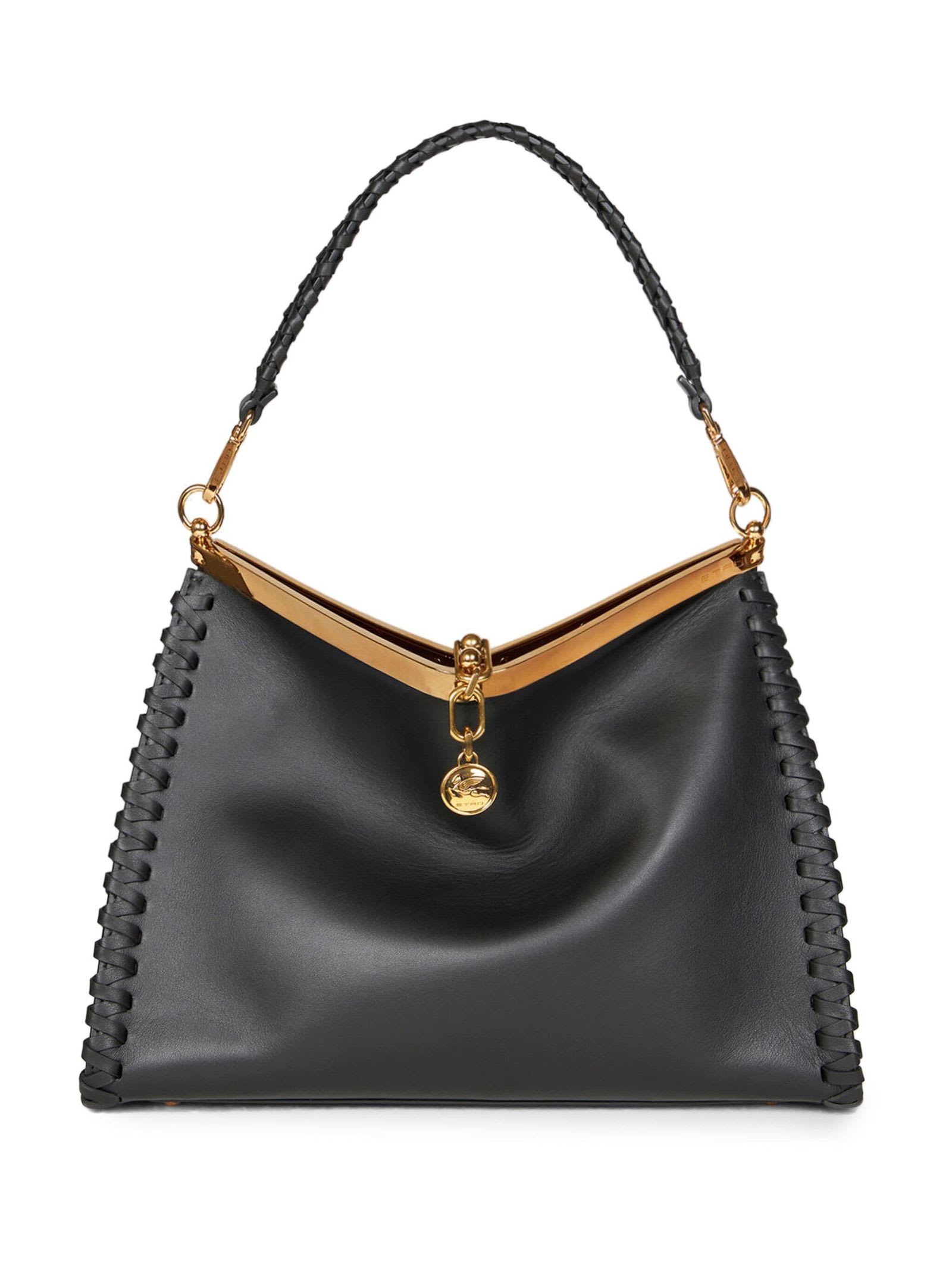 Shop Etro Large Vela Bag In Black Leather