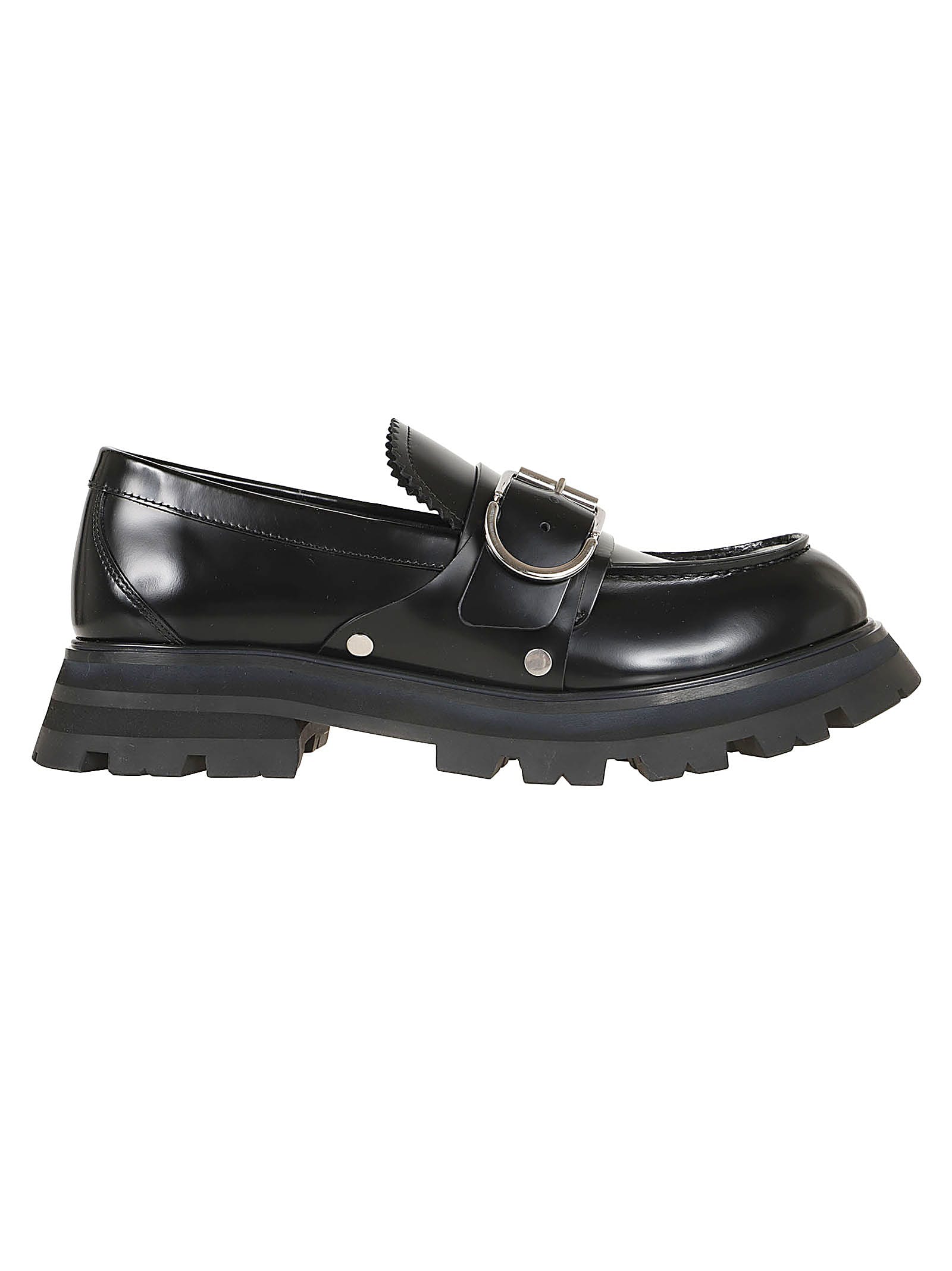 Shop Alexander Mcqueen Shoe Leath.sole Rub. In Black Silver