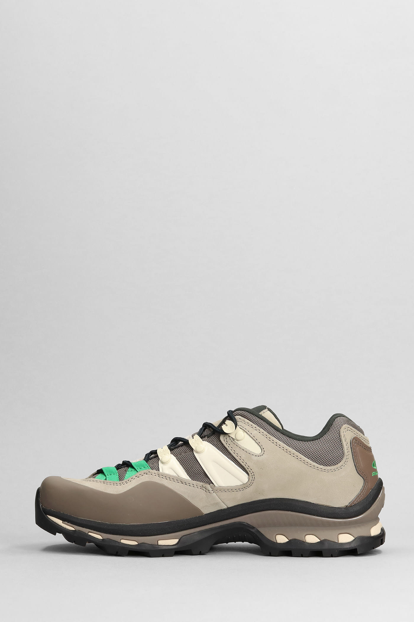 Shop Salomon Xt-quest 2 Sneakers In Brown Leather And Fabric