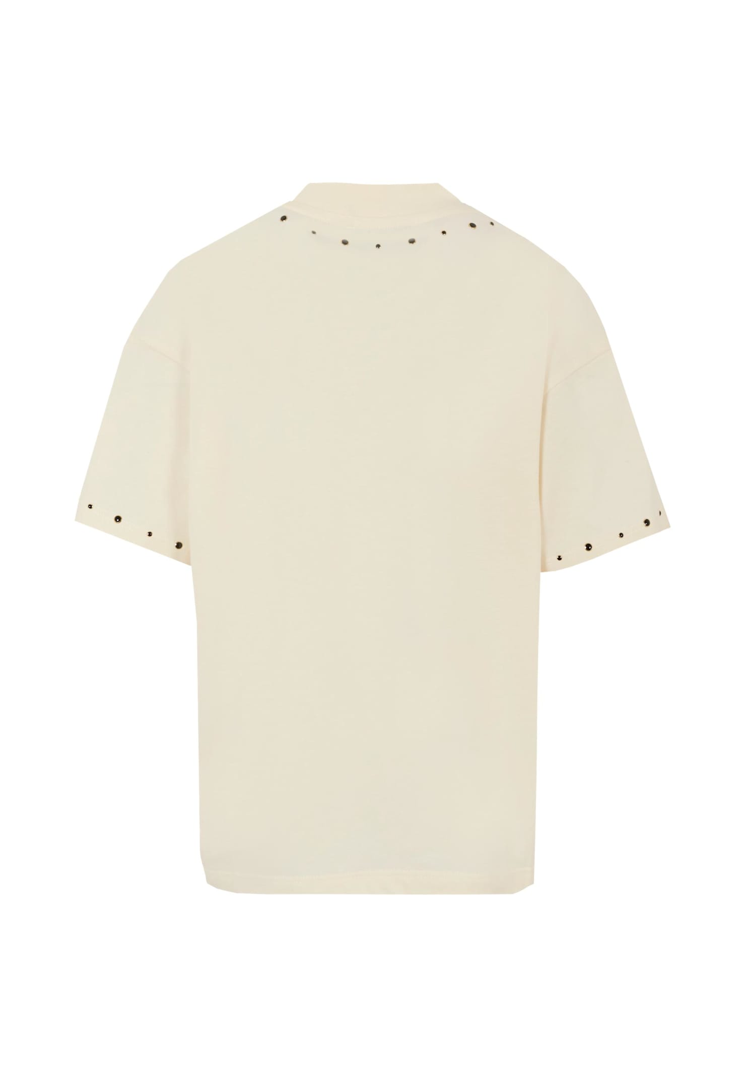 Msgm Ivory T-shirt For Girl With Logo In White