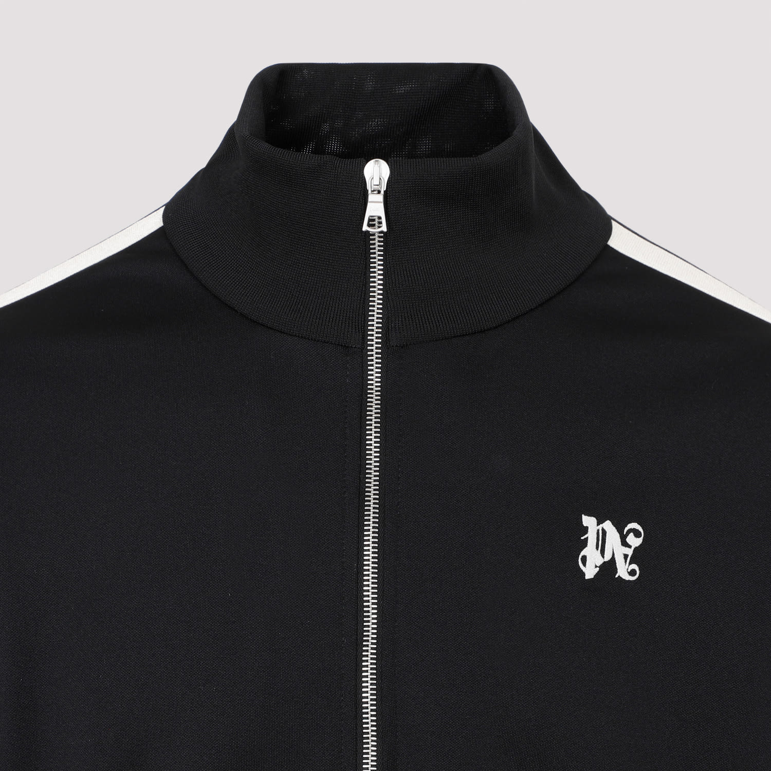 Shop Palm Angels Monogram Classic Track Jacket In Black Off White