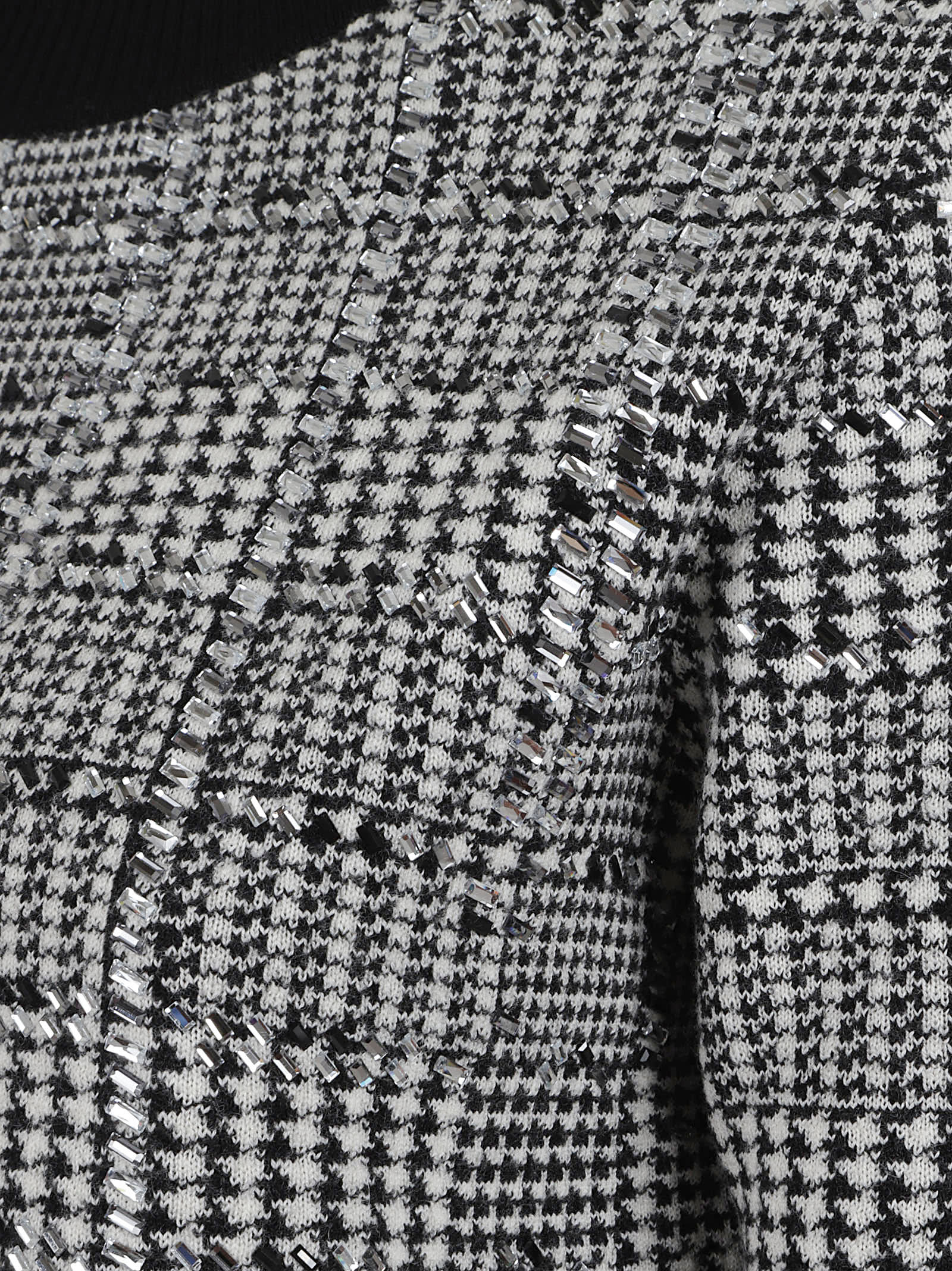 Ermanno Scervino Houndstooth Knit Sweater Short Sleeves In Multi