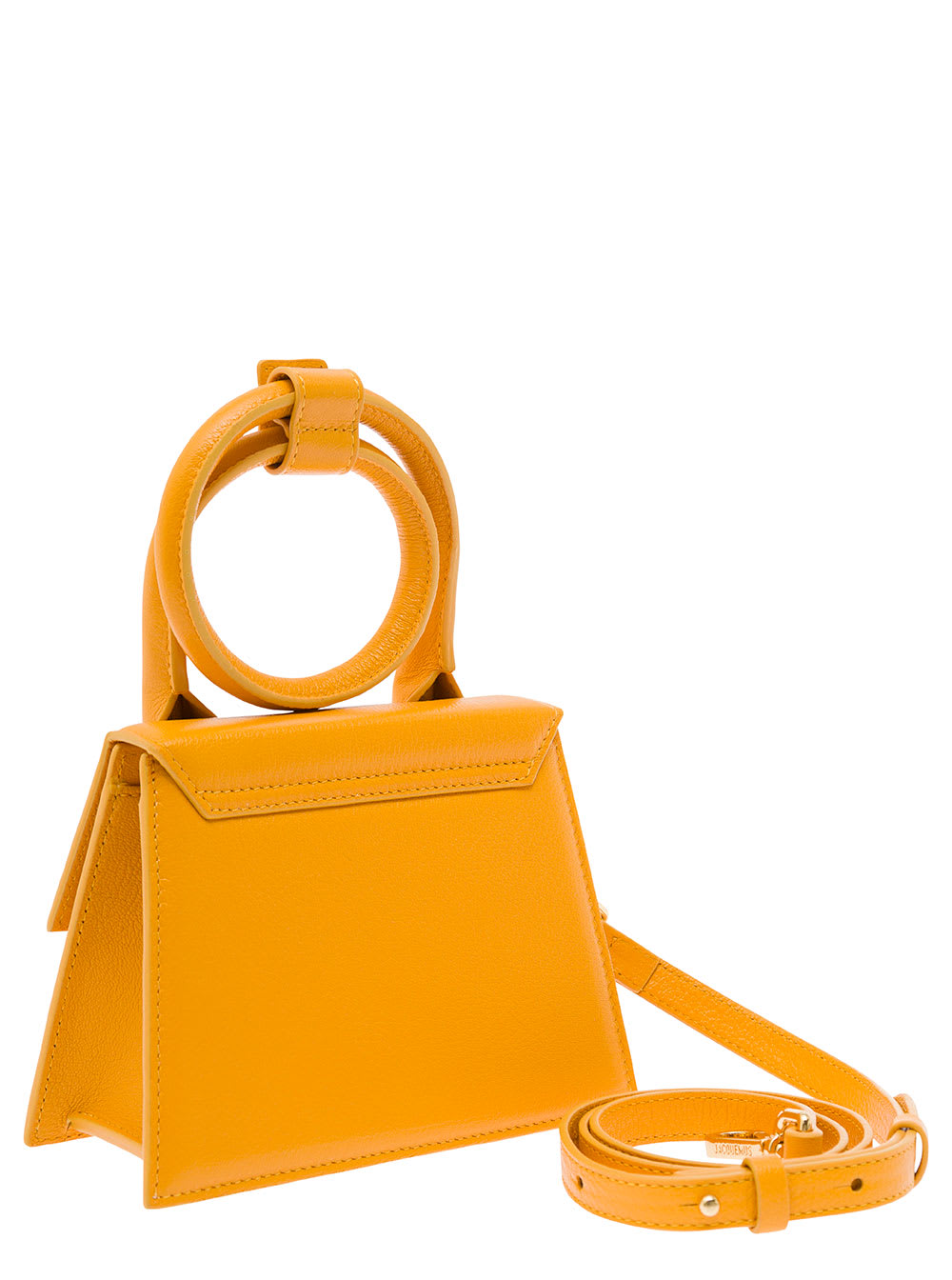 Shop Jacquemus Le Chiquito Noeud Orange Crossbody Bag With Logo Detail In Leather Woman