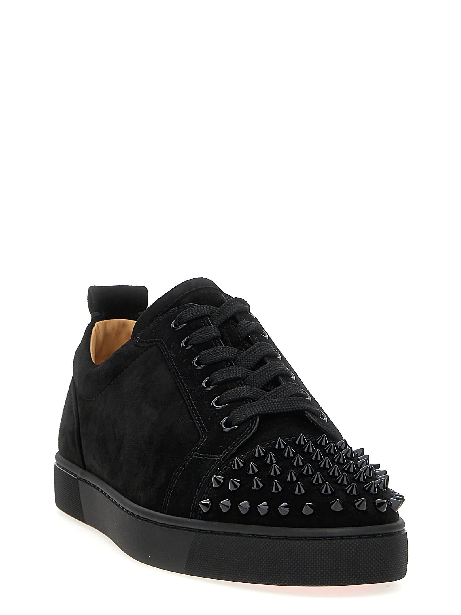 Christian Louboutin Men Louis Junior Spikes Borchie Punta Sneaker In Animal Print