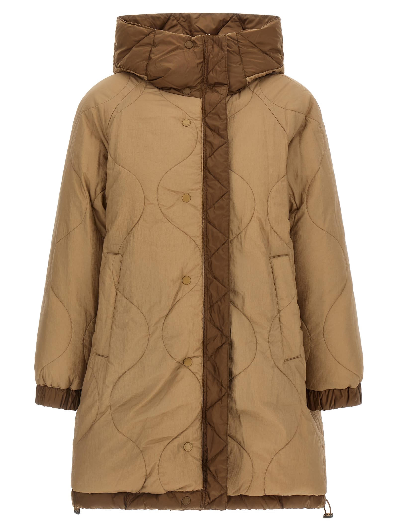 Weekend Max Mara Anfora Reversible Parka In Animal Print