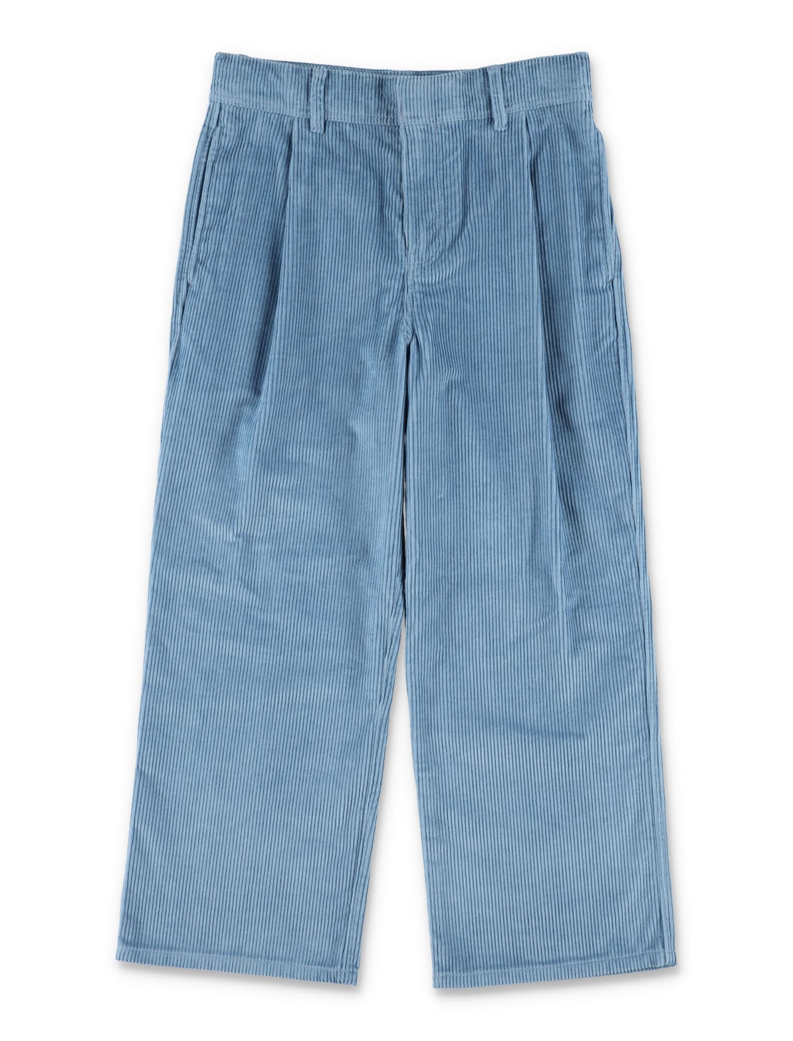 Shop Burberry Kid - Corduroy Pants In Alloy Blue