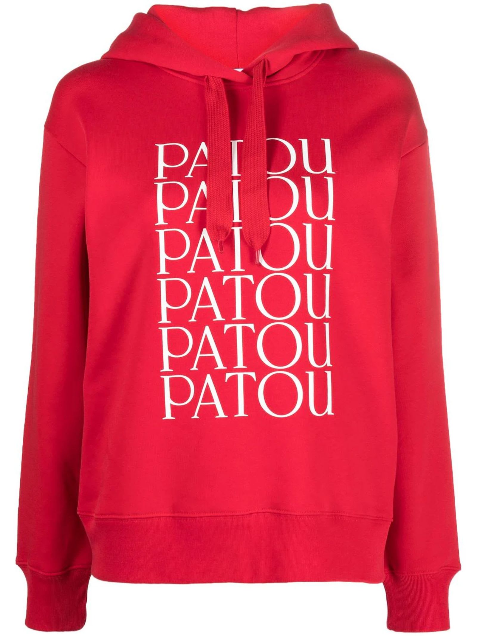 PATOU RED COTTON HOODIE