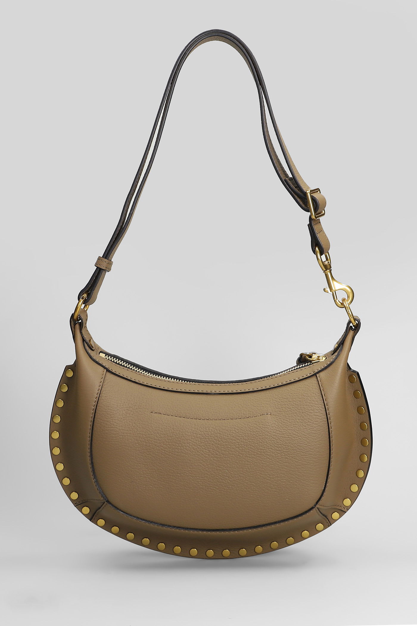 Isabel Marant Oskan Moon Shoulder Bag In Khaki Leather In Brown