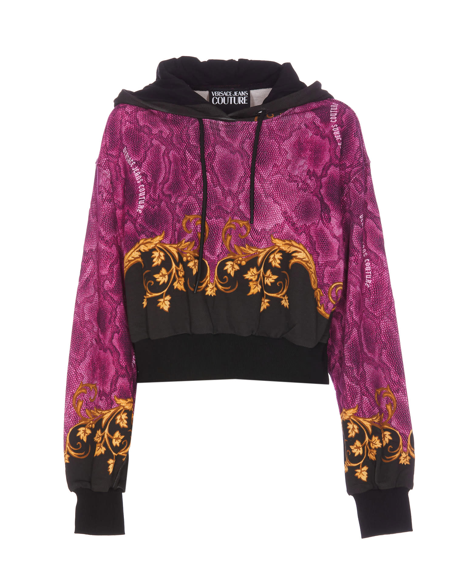 Shop Versace Jeans Couture Chromo Couture Hoodie In Fuchsia