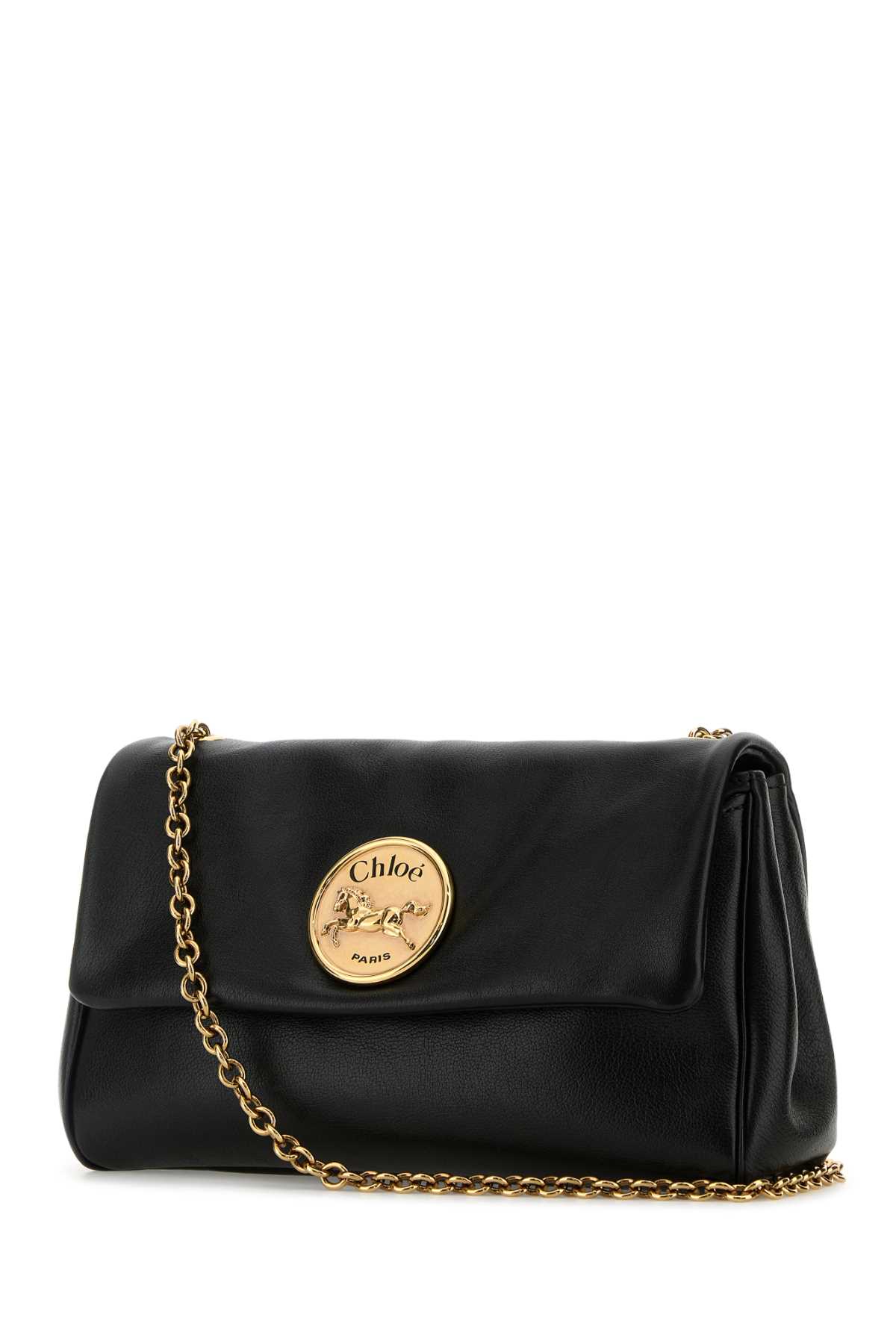 Chloé Black Leather Heritage Shoulder Bag In Black